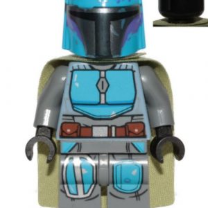 sw1080 - Mandalorian Tribe Warrior - Male, Olive Green Cape, Dark Azure Helmet